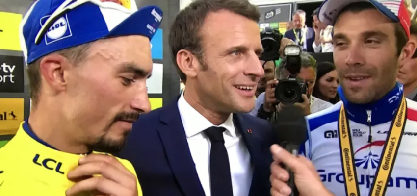 Emmanuel Macron sur le tour de France @ station de Méribel Les Allues, | Les Allues | Auvergne-Rhône-Alpes | France