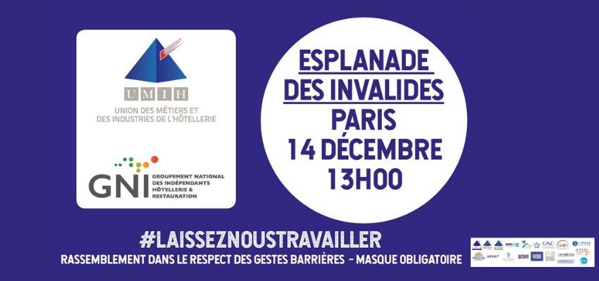 Cafés, hôtels, restaurants : l'UMIH et le GNI appellent à un grand rassemblement @ Esplanade des Invalides | Paris | Île-de-France | France