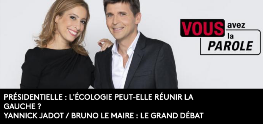 Yannick Jadot, invité de “Vous Avez La Parole“ @ France télévision | Saint-Cloud | Île-de-France | France