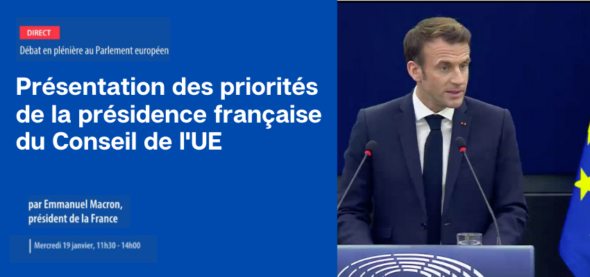 Emmanuel Macron présente l'agenda et les priorités de la PFUE @ Parlement européen | Strasbourg | Grand Est | France