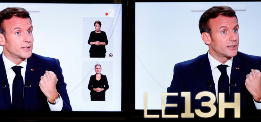 Emmanuel Macron invité du 13 heures de TF1 et France 2 @ Palais de l'Elysée | Paris | Île-de-France | France