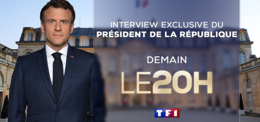 Emmanuel Macron invité du 20 H de TF1 @ Studios TF1 | Boulogne-Billancourt | Île-de-France | France