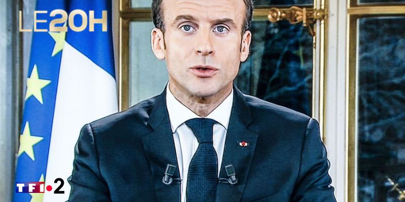 Ukraine : Emmanuel Macron invité du 20 h de TF1 et France 2 @ Palais de l'Elysée | Paris | Île-de-France | France
